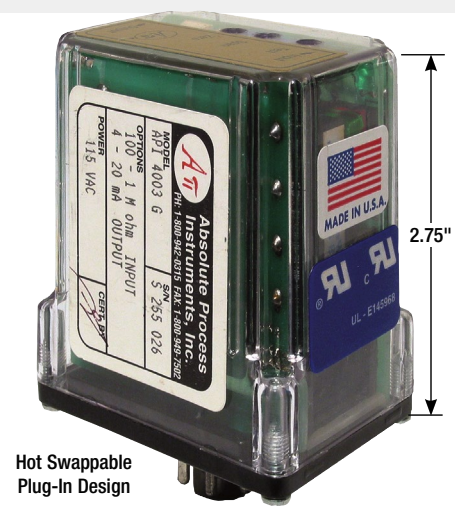 API 4003GI Series Potentiometer Input to DC Transmitter, Fully Isolated, 9-30VDC Power