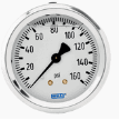 Wika 213.53 Series Glycerine/Water Filled Industrial Pressure Gauge, 2.5" Dial, 0 to 100 psig, 1/4 NPT Brass Lower Mount