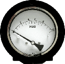 Mid-West 120 SS Differential Pressure Gauge, 4.5" Dial, 0 to 6000 psig (0 to 15 psid), 1/4 NPTF Back Mount