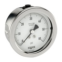 400 Series Stainless Steel Dry Pressure Gauge, 0 psi to 160 psi, With Safety Glass