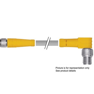 Turck Double-ended Cordset, Straight Male Connector to Right angle Male Connector (PSG 4M-5-PSW 4M)