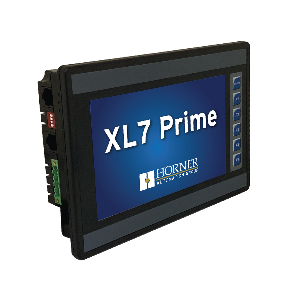XL7 Prime Controller 7" with Improved Performance, 12 DC In, 12 DC Out, 6 Analog In (mA/V/Tc/mV/RTD), 4 Analog Out, dual Ethernet. With screw type I/O terminals