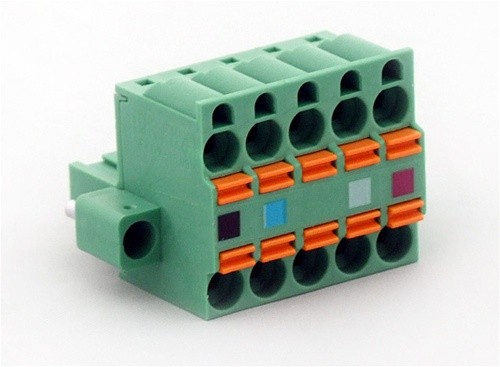 Double CsCAN Plug.  Provides two terminals per conductor; incoming terminal and outgoing terminal.  Highly recommended for applications utilizing CsCAN networking and/or I/O Expansion