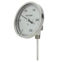 Reotemp Bimetal Dial Thermometer, 5" Dial, Adj. Angle/Reset, Custom 8" Stem, 1/2" NPT, -80/120°F