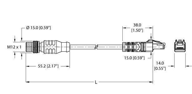 Turck Extension Cable (RSSD RJ45 441-2M)