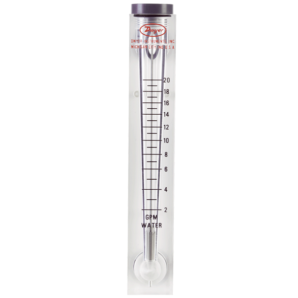 Flowmeter, range 10-75 LPM water.