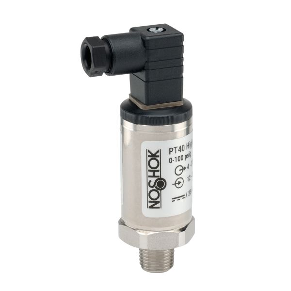 PT40 Series High Accuracy Fixed Range Pressure Transmitter, 0 to 200 PSIG, ±0.25% of span, 4-20mA, 2-Wire, 1/4" NPT Male, DIN Form C - Mini Hirschman Connector, Field Adjustable Offset and Span
