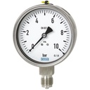 Wika 232.50 Series Stainless Steel Dry Industrial Pressure Gauge, 4" Dial, 0 to 60 PSI, 1/2" NPT Lower Mount