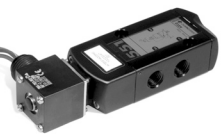 8553 Inline Spool Valve 1/2" NPT, 3 Way, Explosionproof. Manual Screw Reset