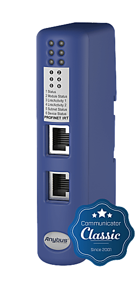 Anybus Communicator Serial Classic, PROFINET-IRT to Serial ASCII/Modbus-RTU/DF1