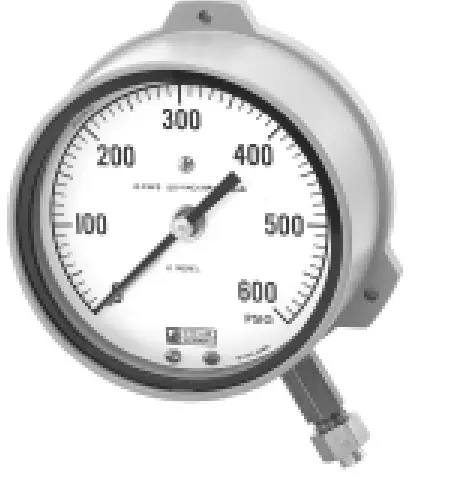 Weksler Pressure Gauge 4 1/2" 0-100PSI, Case Style 3- Flush Panel Mounting or Surface Mounting, Flareless Connection, Rear- Back Connection, White Dial, Cleaned for General Applications, Flush Mounting Ring Kit - Required 