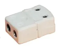 Pyromation Type K White Ceramic Standard 2 Hole Jack (Female) Temperature rating of 650 °C [1200 °F]
