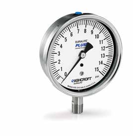 Ashcroft 1009 Series Pressure Gauge, 3.5" dial, 1/4"NPT lower mount, 0-6000PSI, Glycerin Filled,  All SS
