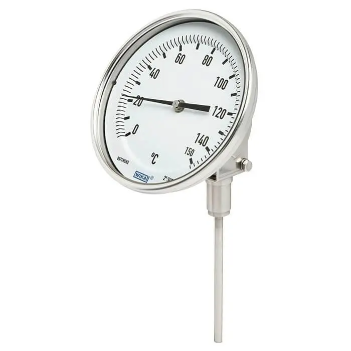 Wika Bimetal Thermometer TG53.3"/S, back mount, adjustable, 0...200°F , L1=19"x1/4"