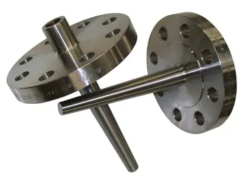 PFA Coated, 1.5" 150# Flanged Thermowell, 304 SS, U=14" Insertion, Straight Shank, .260" Bore, 16.25" Overall