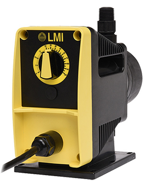 LMI Machined FastPrime™ Manual Control Chemical Metering Pump, 250 PSI, 0.68 GPH (16.32 GPD), 316SS Head, Fittings, Balls, Seat, PTFE O-Ring, 1/4" NPT Port, 115/230 VAC