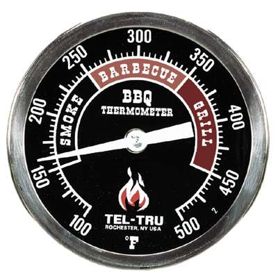 Tel-Tru BQ300 3" Dial Thermometer, Back Connected, 100/500F, 1/2" NPT, 4" Stem