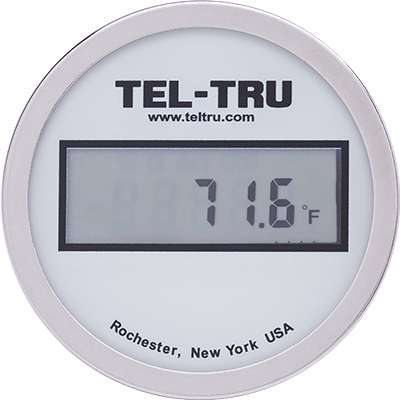 Tel-Tru 3" Digital Thermometer, Bottom Connected, -67/302F, 1/2" NPT, 2.5" Stem