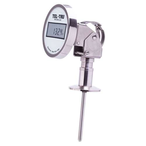 Tel-Tru 3" Digital Thermometer, Adjustable Angle Connected, -67/302F, 1.5" Sanitary Flange, 1.625" Stem