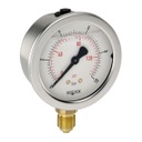 901 Series Industrial Liquid Filled Pressure Gauge, 2.5" Dial, 304SS Case, Copper Alloy Internals, 60 psi/kPa, 1/4" NPT Male Bottom Conn, Glycerin Filled