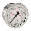 900 Series Liquid Filled Pressure Gauge, -30 inHg to 0 to 100 psi, Steel Panel Mount Clamp