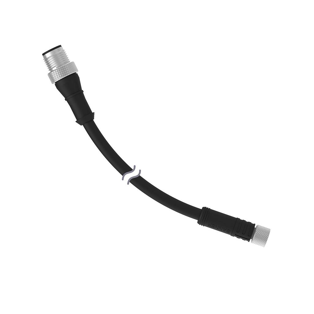 Cordset M8 Threaded to A-Code M12 Double Ended (PKG4M-410-MQDEC-19862)