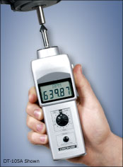 [DT-105A-S12] Shimpo LCD Display Contact Tachometer, 12" Circumference Measuring Wheel