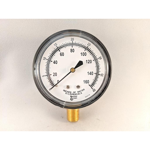 [G22695] PRESSURE GAUGE, 2.5" DIAL, 1/4" NPT BOTTOM CONNECT, 0-160" H2O