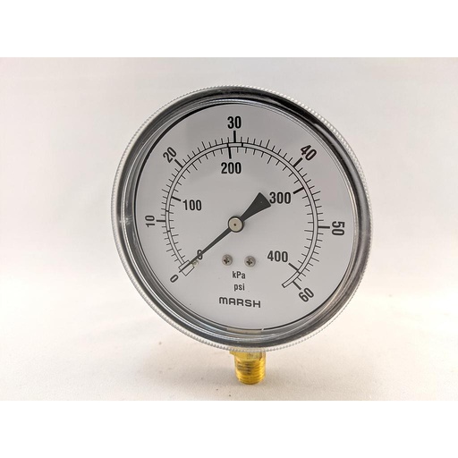 [J8046] PRESSURE GAUGE 0-60 PSI 3.5" 1/4"BOTTOM CONNECT 2% ACCURACY