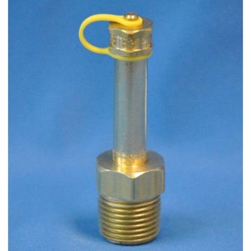 [710-XL] Pete's Plug, 3" Long Brass Body and Cap, Nordel Core, 1/2" NPTM 