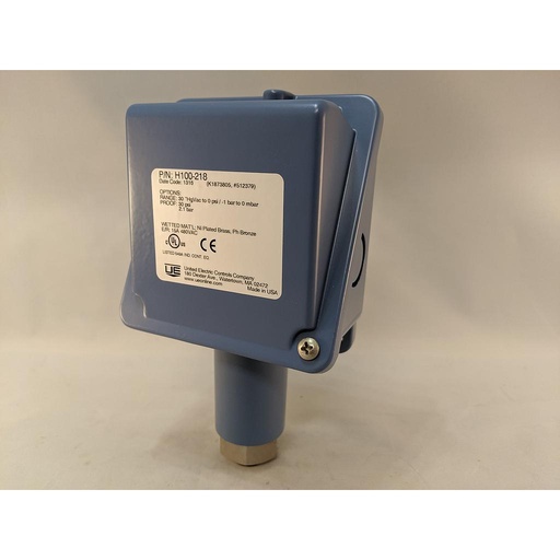 [H100-218] UEC 100 SERIES PRESSURE SWITCH 30"HG VAC 1/4"NPT SPDT
