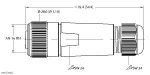 [U2-18535] Turck Actuator and Sensor Field Wireable, 7/8 Connection, " (B 4161-0 5-13MM)