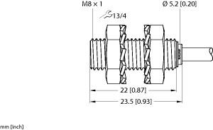 [4669016] Turck Inductive Sensor, With Increased Temperature Range (BI1.5-EG08K-AP6/S100)