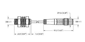 [1003692] Turck Inductive Sensor (BI1.5-EG08K-Y1-0.2-PSG3M)
