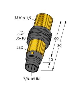 [1352601] Turck Inductive Sensor, With Increased Temperature Range (BI10-P30-RZ3X-B2131/S100)