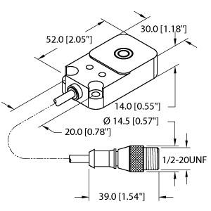 [4256289] Turck Inductive Sensor (BI10-Q14-ADZ32X2-0.2-SB3T)