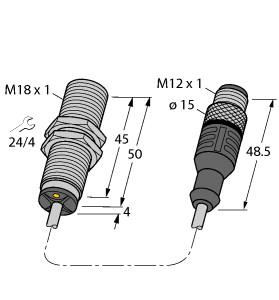 [16448401] Turck Inductive Sensor (BI10U-M18-AP6X-0.2-RS4T)