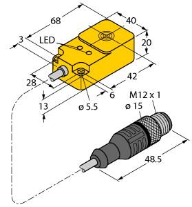 [1608890] Turck Inductive Sensor (BI15U-Q20-AP6X2-0.2-RS4T)