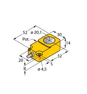 [1535546] Turck Inductive Sensor, With Analog Output (BI20R-Q14-LU)