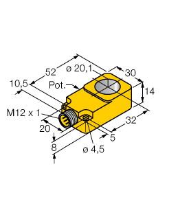 [1535548] Turck Inductive Sensor, With Analog Output (BI20R-Q14-LU-H1141)