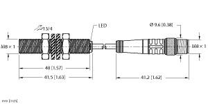 [4602186] Turck Inductive Sensor, With Increased Switching Distance (BI2-EG08-AN6X-0.2-PSG3M)