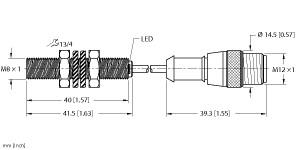 [4602092] Turck Inductive Sensor, With Increased Switching Distance (BI2-EG08-AP6X-0.2-RS4T)