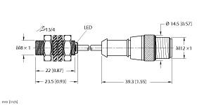 [4669592] Turck Inductive Sensor, With Increased Switching Distance (BI2-EG08K-AN6X-0.3-RS4T)