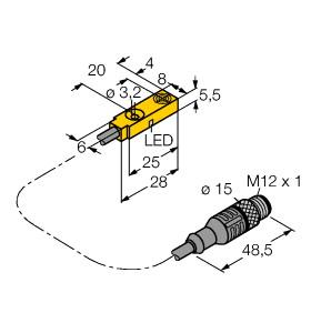 [1613188] Turck Inductive Sensor (BI2-Q5.5-AN6X-0.2-RS4T)