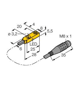 [1613087] Turck Inductive Sensor (BI2-Q5.5-AP6X-0.2-PSG3F)