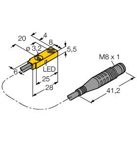 [1613099] Turck Inductive Sensor (BI2-Q5.5-AP6X-0.2-PSG3M)