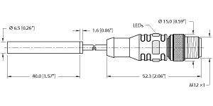 [4281192] Turck Inductive Sensor, With Extended Switching Distance (BI2U-EH6.5-AP6X-0.4-RSE 4T-P7X2)