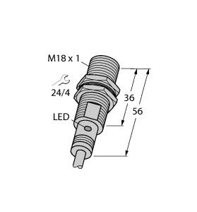 [4614640] Turck Inductive Sensor, Stainless Steel Front (BI5-EG18F-AG6X)