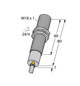 [4310410] Turck Inductive Sensor, With Increased Temperature Range (BI5-M18-AZ3X/S120)