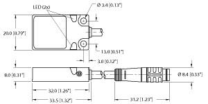 [1601687] Turck Inductive Sensor, With Increased Switching Distance (BI7-Q08-AN6X2-0.2-PSG3)